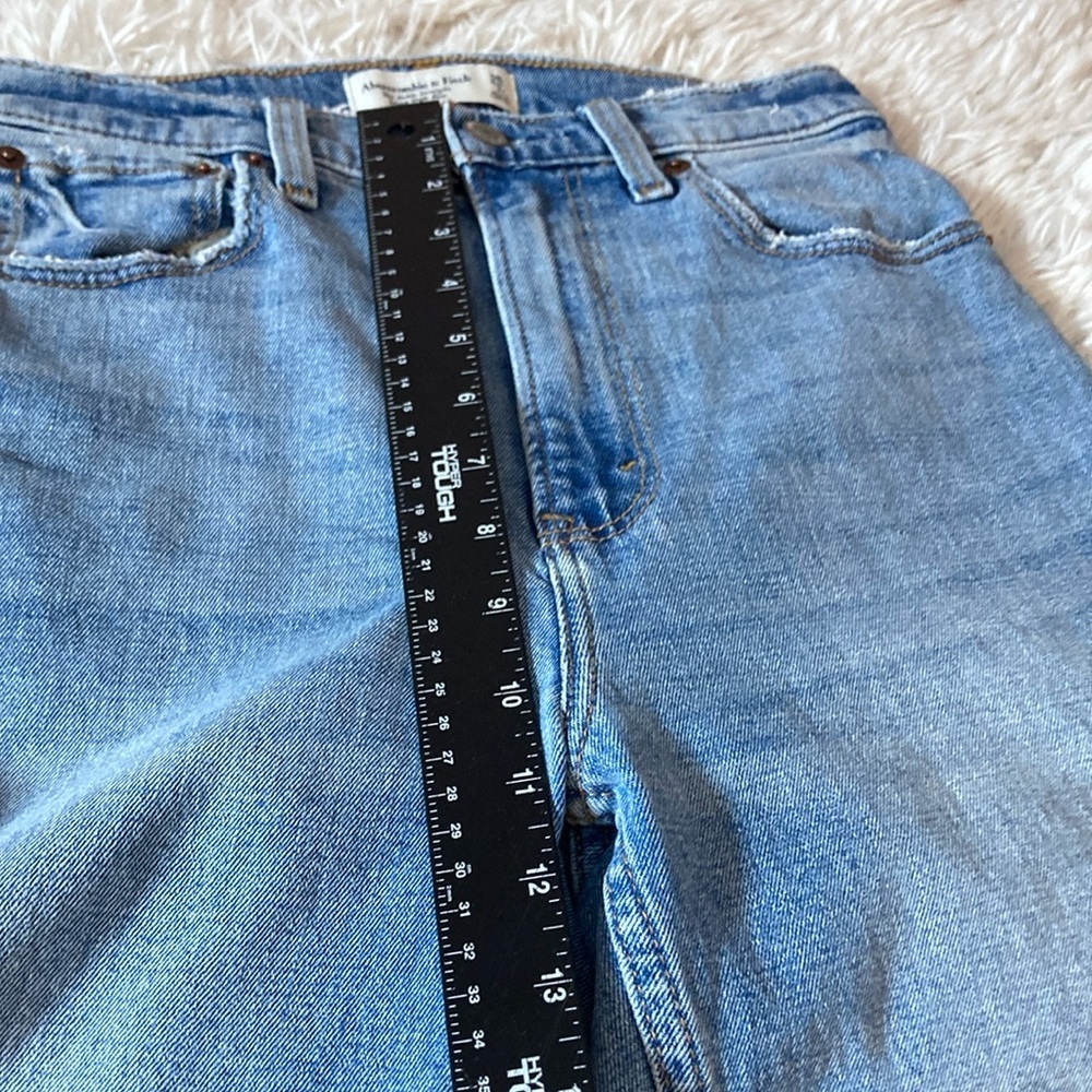 Abercrombie & Fitch Blue High Rise Distressed Jeans - Picture 11 of 12